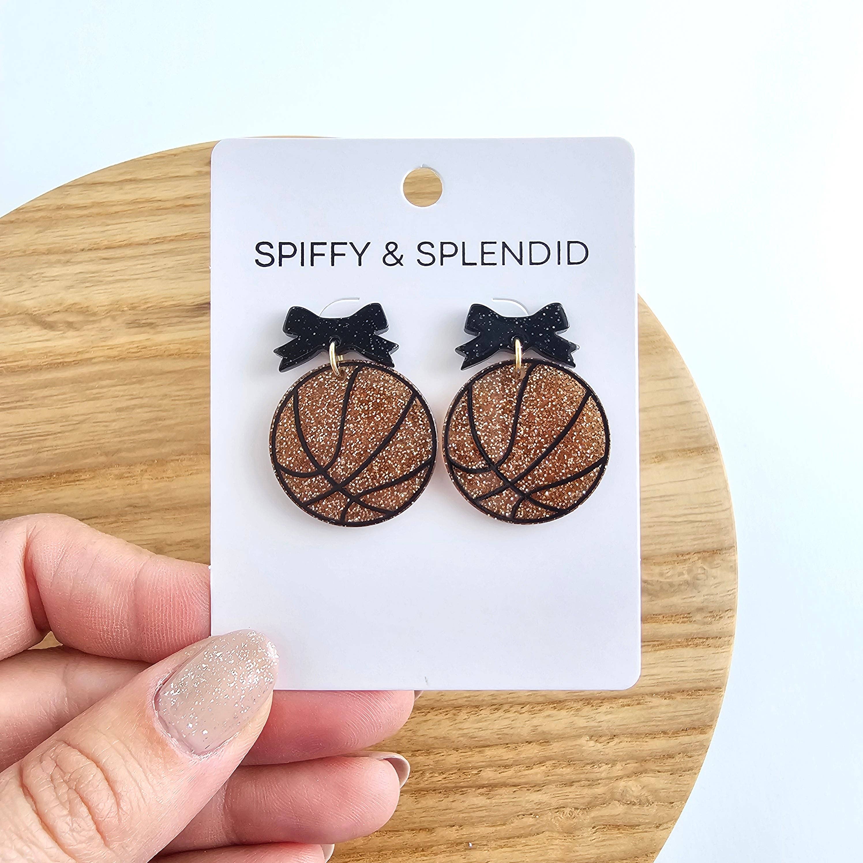Bow Basketball Earrings // Jewelry, Earrings, Game Day