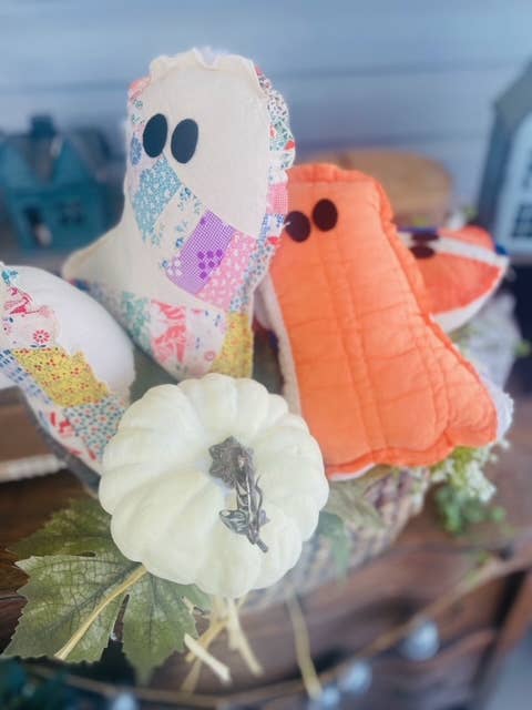 Handmade Vintage Quilted Ghost Pillow