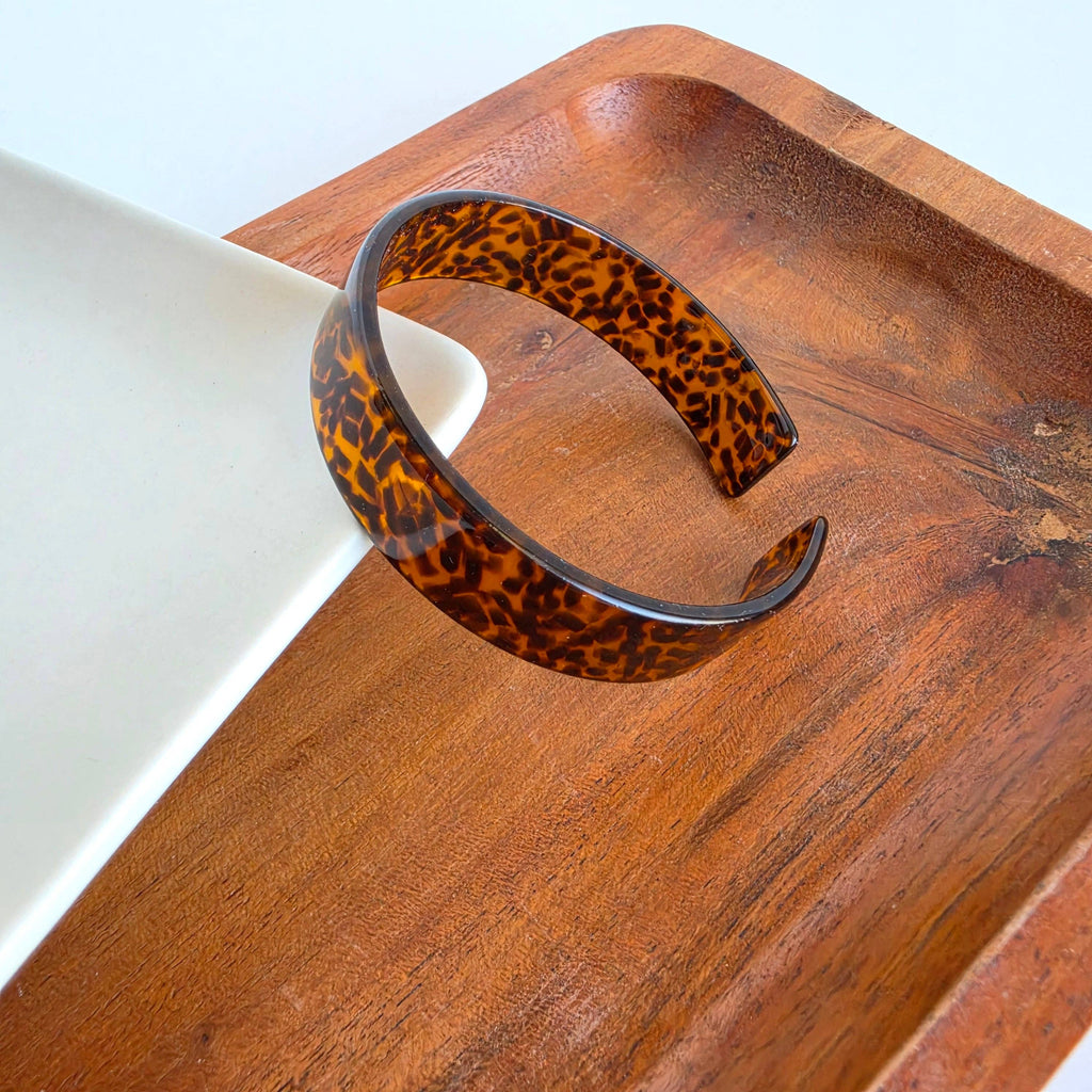 Brynn Bracelet - Amber Dot - Standard // Acrylic Cuff Bangle