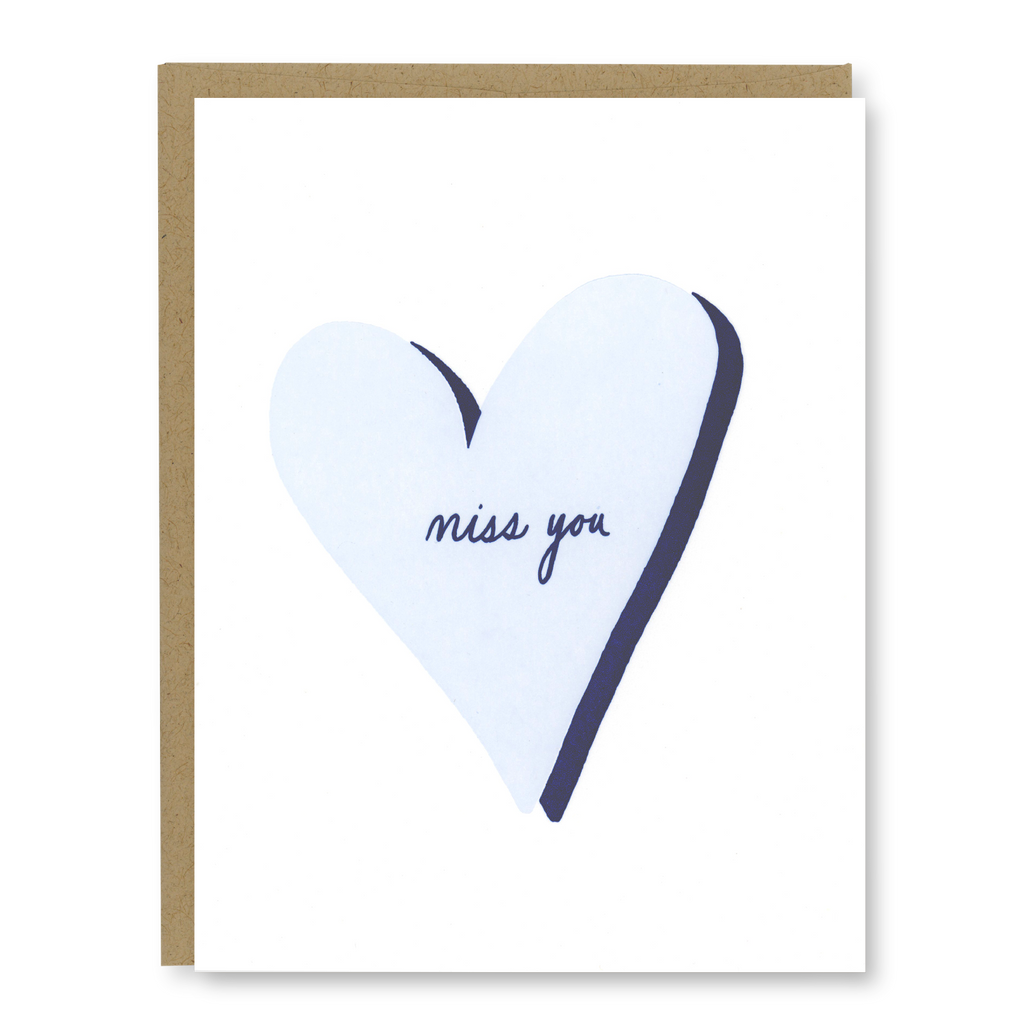 Miss You Card | Letterpress Greeting Card