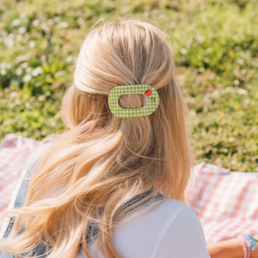 Small Locally Grown Flat Round Hair Clip