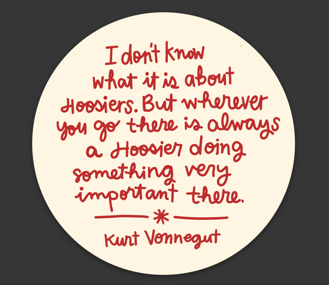Kurt Vonnegut "Hoosier" Sticker