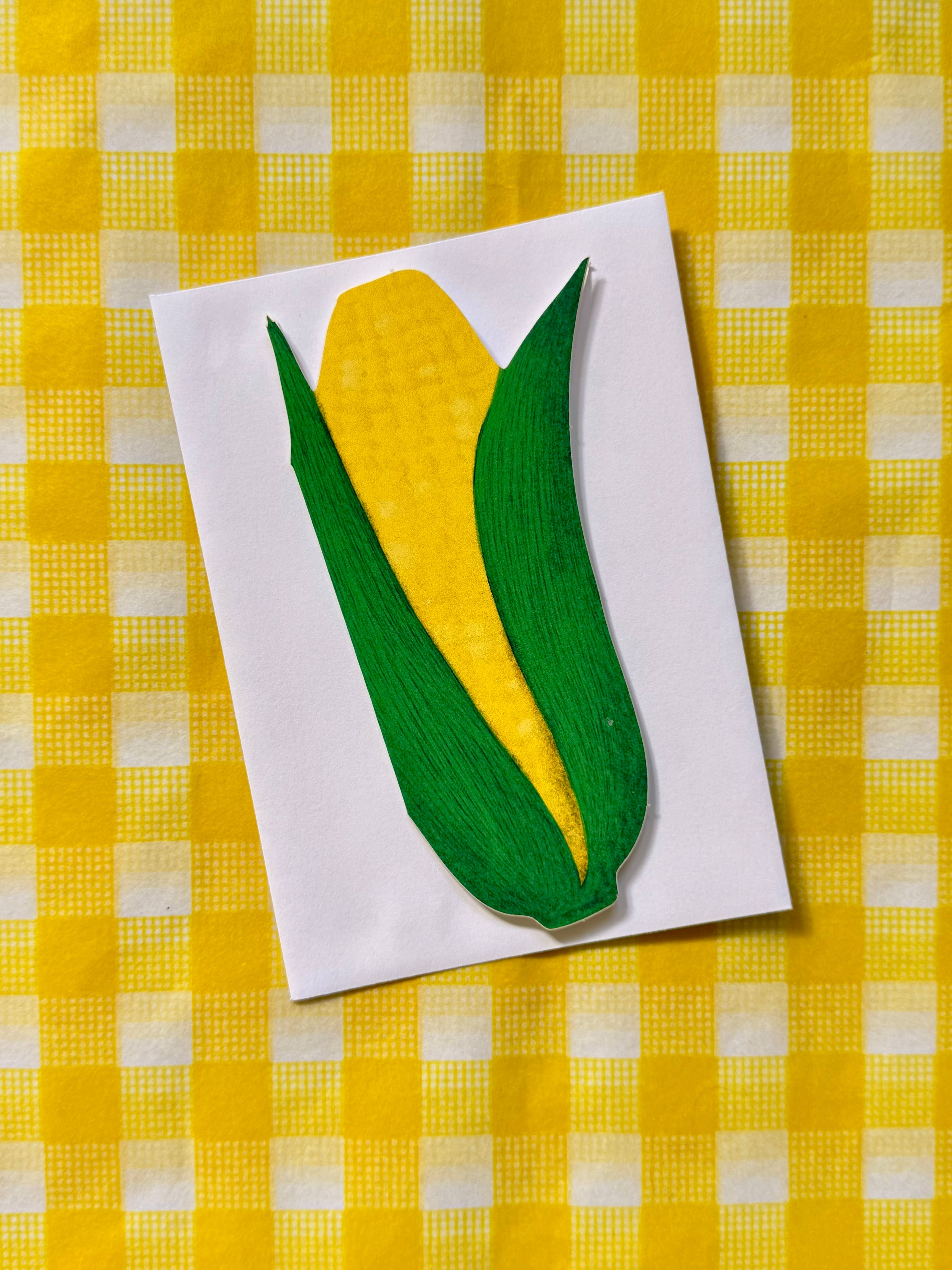 Corn on the Cob Die-Cut Greeting Card