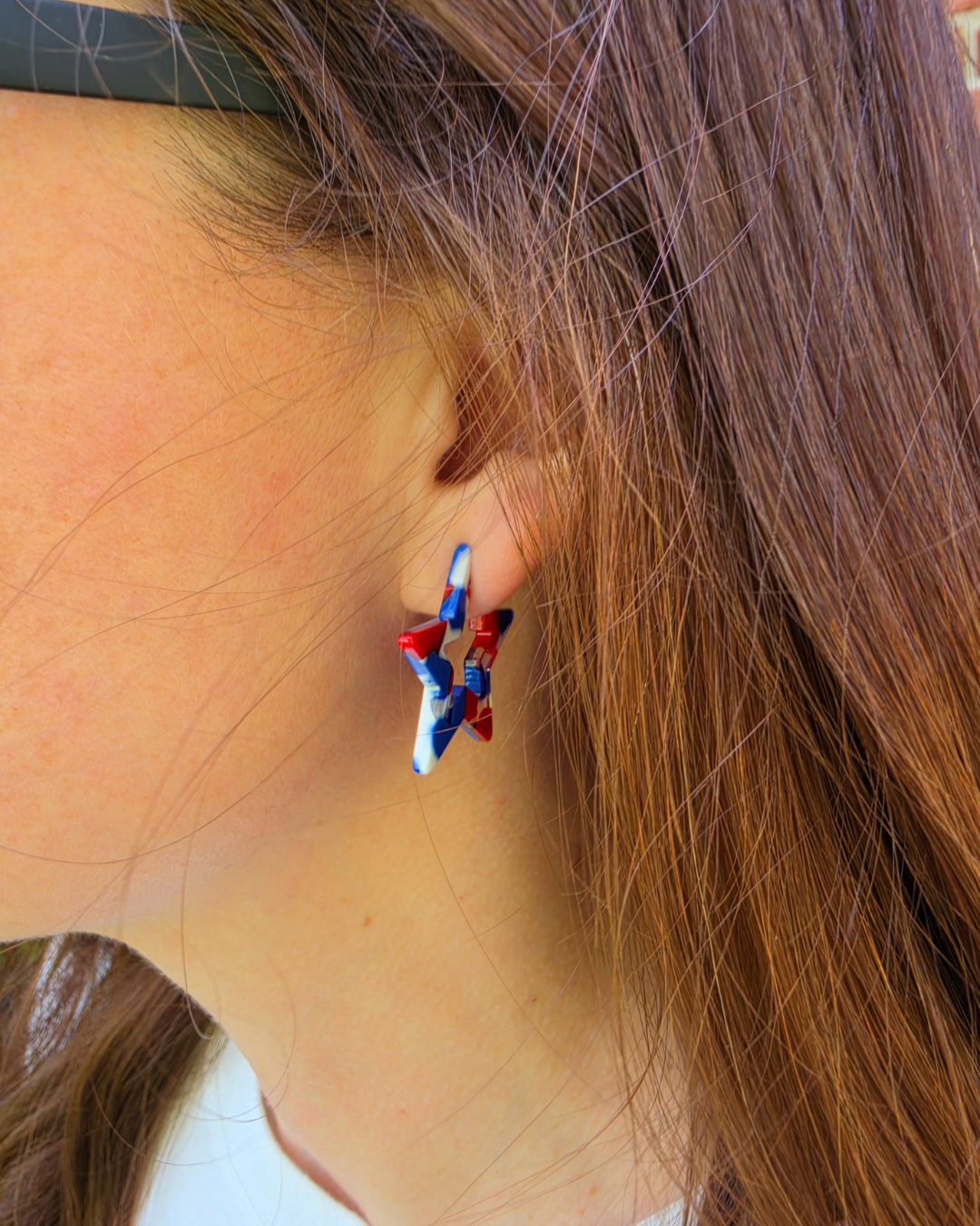 Red, White & Blue Mini Star Hoops