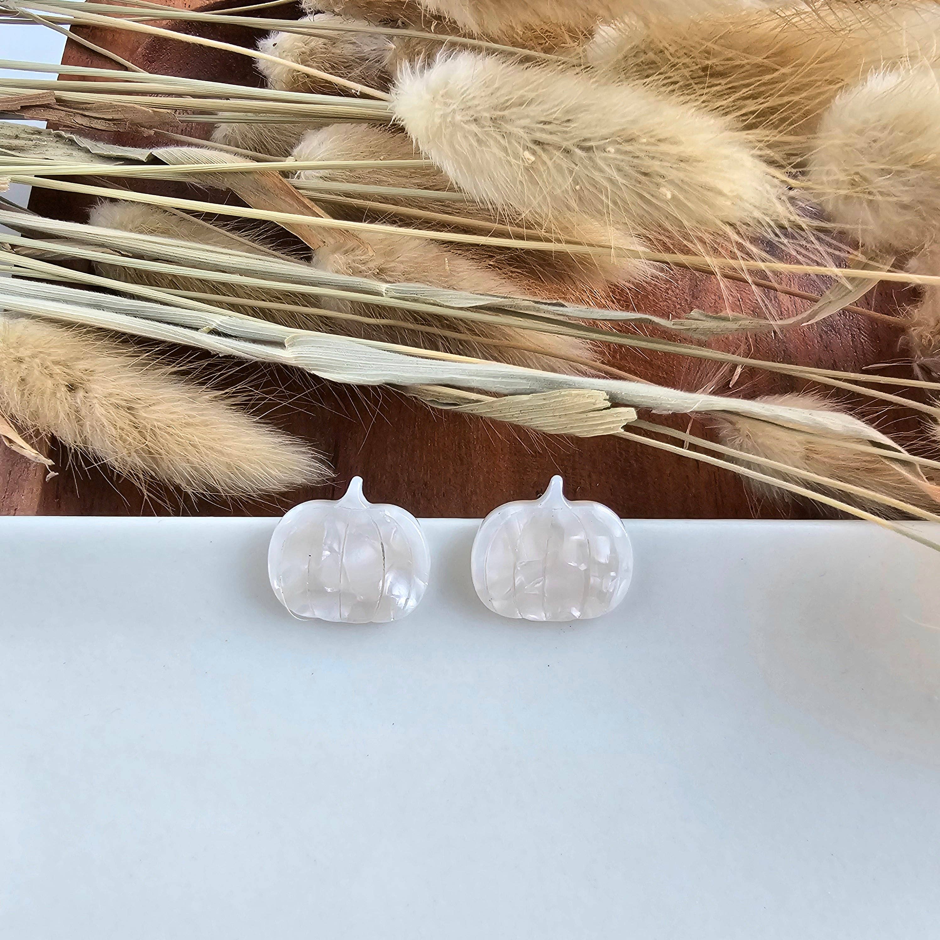 Cream Pumpkin Patch Studs