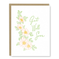 Pink Rose Get Well Soon Card | Letterpress Greeting Card