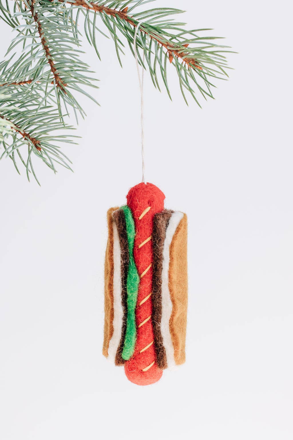 Christmas Hot Dog Felt Ornament