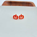 Orange Glitter Jack O' Lantern Pumpkin Studs