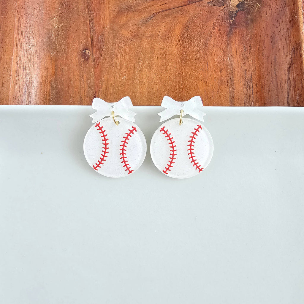 Bow Baseball Earrings // Jewelry, Earrings, Game Day