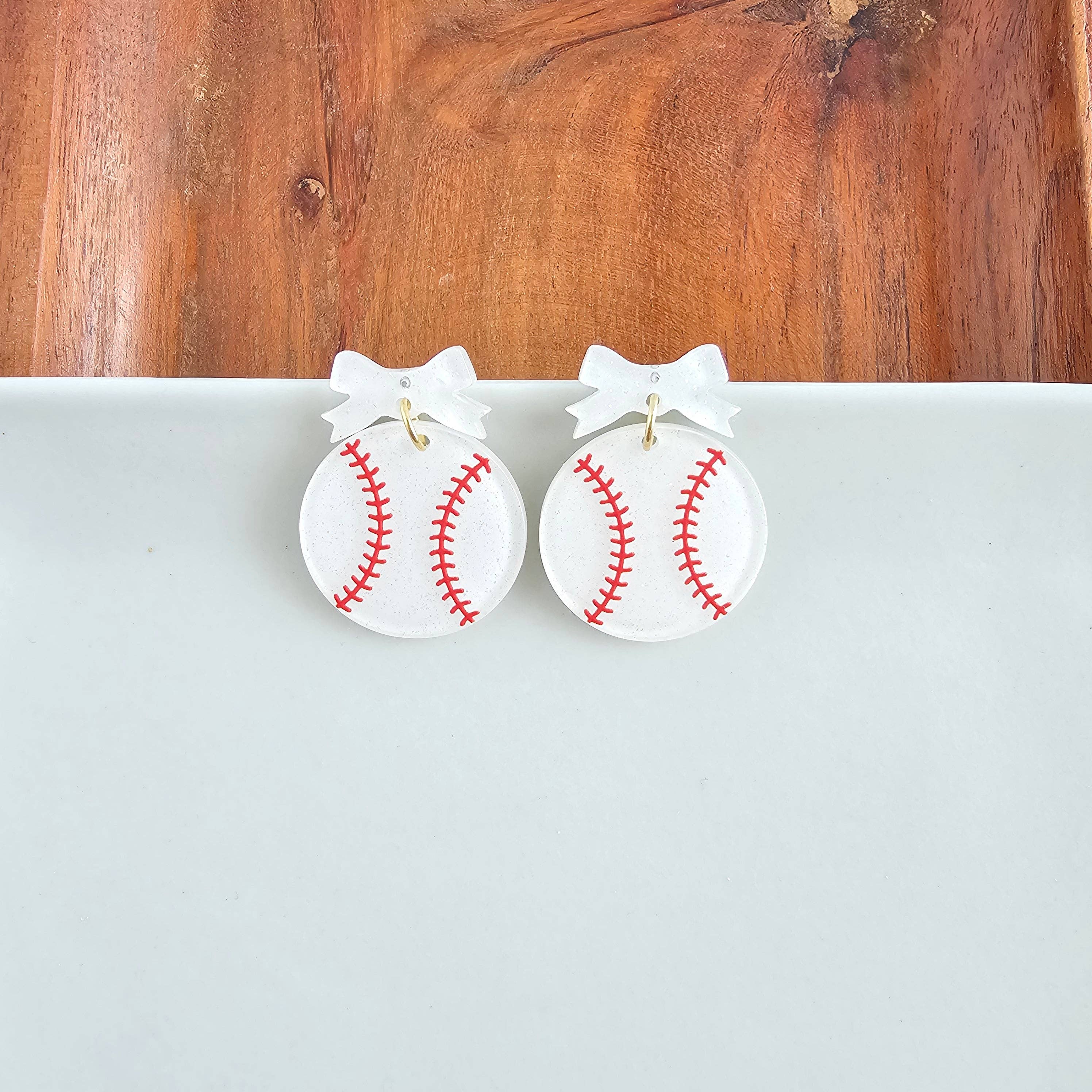 Bow Baseball Earrings // Jewelry, Earrings, Game Day