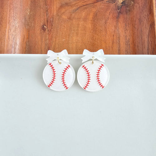 Bow Baseball Earrings // Jewelry, Earrings, Game Day