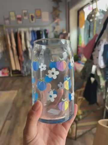 Blue Peaches Glass